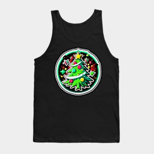 Space Attack Kawaii Christmas Tree Tank Top